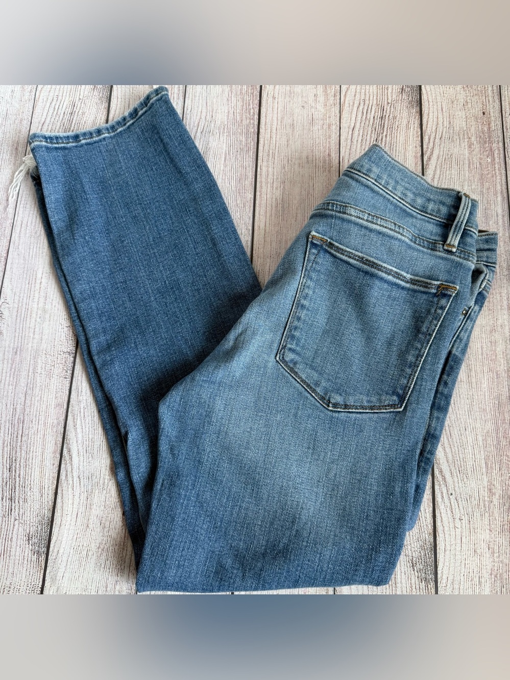 FRAME Le High Straight Blue Denim Jeans 28